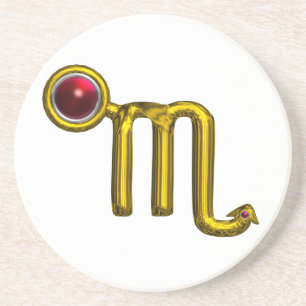 SCROPIO ZODIAC BIRTHDAY JEWEL Guld Red Grenade Underlägg