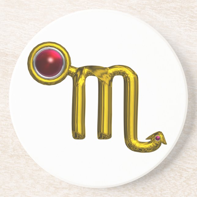 SCROPIO ZODIAC BIRTHDAY JEWEL Guld Red Grenade Underlägg (Framsidan)
