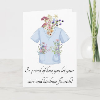 Scrub Floral Greeting Card Tack Kort