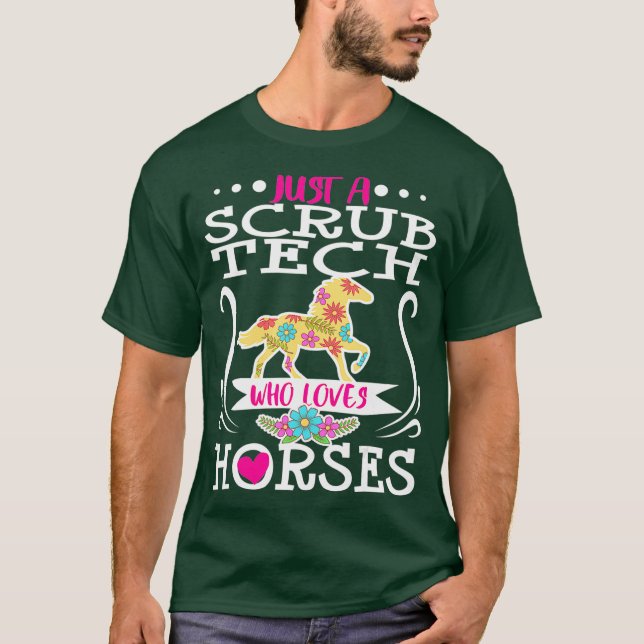 SCrub Tech Technolog Surgical Horse Lover Hennes T Shirt (Framsida)