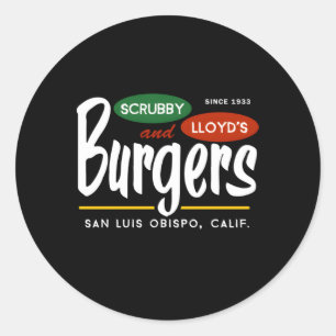 Scrubby Lloyd's Burgers San Luis Obispo California Runt Klistermärke