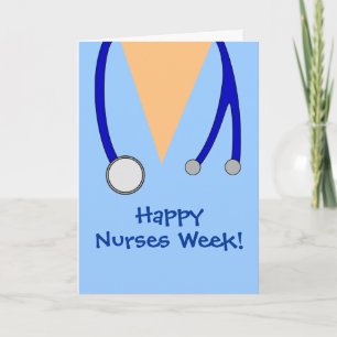 Scrubs och Stethoscope Card för Cute Lycklig Nurse Kort