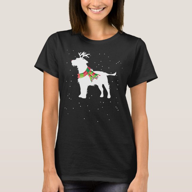 SCruffy Hund Reindeer T Shirt (Framsida)