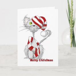 Scruffy kattjulkortet helgkort