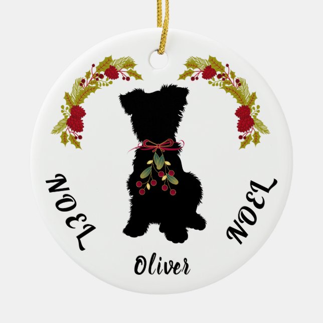 SCruffy Mutt Noel Noel Ceramic jul Ornament (Framsidan)