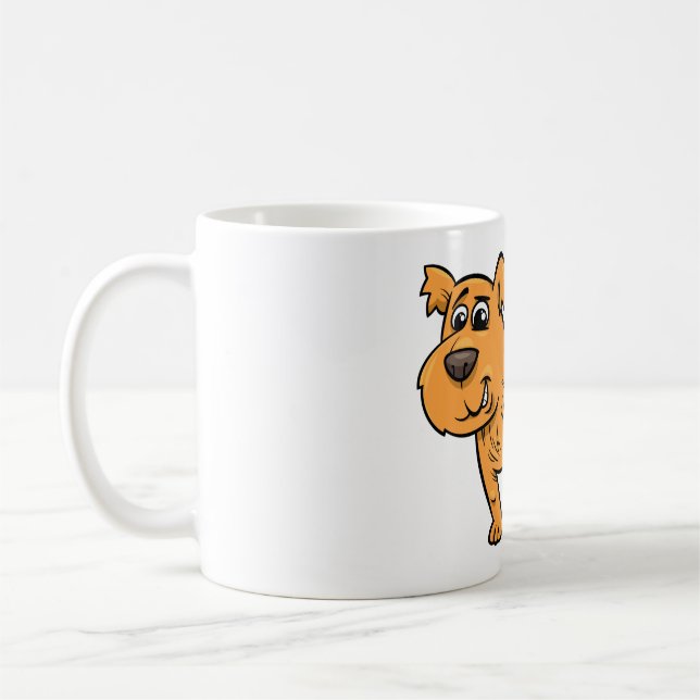 Scruffy Orange Puppy Dog Kaffemugg (Vänster)