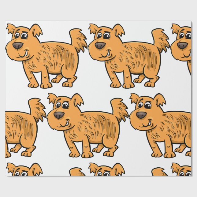 Scruffy Orange Puppy Dog Presentpapper (Platt)