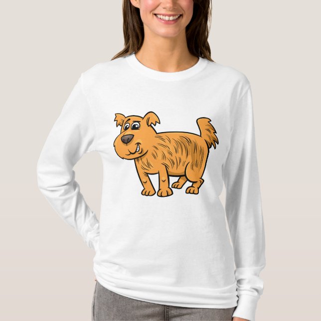 Scruffy Orange Puppy Dog T Shirt (Framsida)