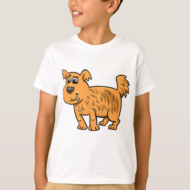 Scruffy Orange Puppy Dog T Shirt (Framsida)