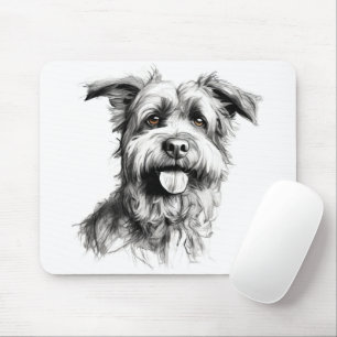 SCruffy Terrier Porträtt Sketch Musmatta