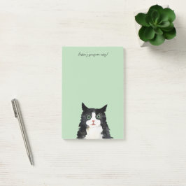 SCruffy tuxedo cat Post-it Block