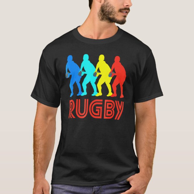 Scrum Halva Retro Pop Art Rugby Graphic T Shirt (Framsida)