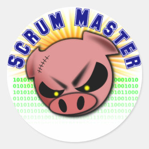 Scrum Master - Agile Scrum Master Gris Runt Klistermärke