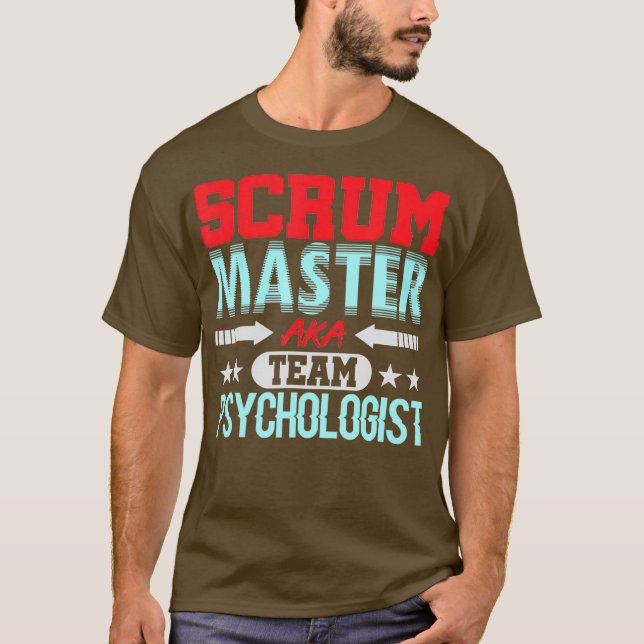 Scrum Master Psycholog Agile Team PM Funny T Shirt (Framsida)