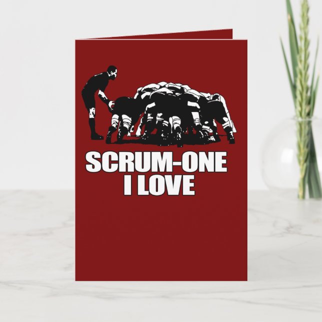 Scrum One I Love Rugby Alla hjärtans dag Kort (Framsida)