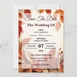 ScRust Olive Botanical Wedding Save The Date Spara Datumet