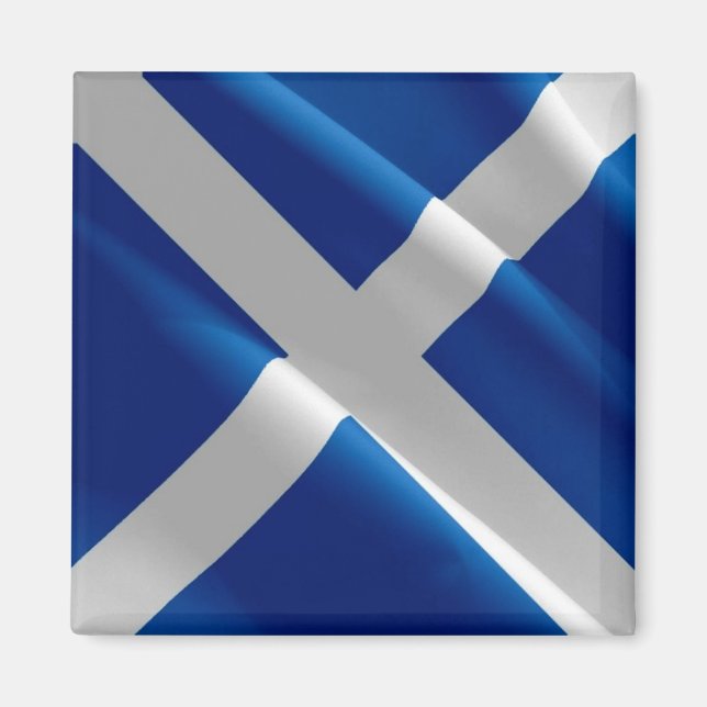 SCT002 WAVING FLAGGA scottish SCOTLAND, Fridge Magnet (Framsidan)