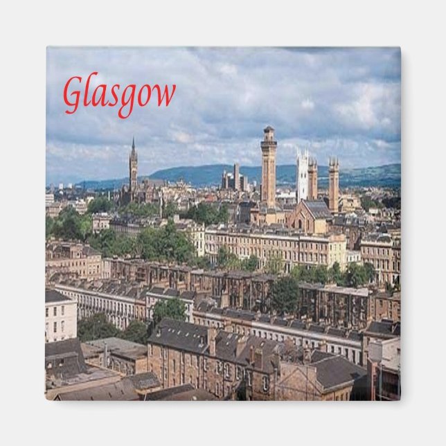 SCT003 GLASGOW, Skottland, Fridge Magnet (Framsidan)