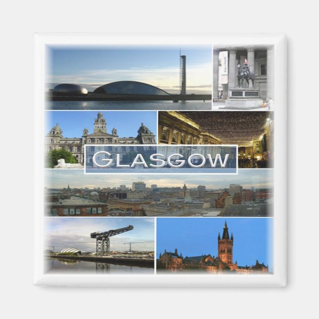 SCT007 GLASGOW, Skottland, Fridge Magnet (Framsidan)