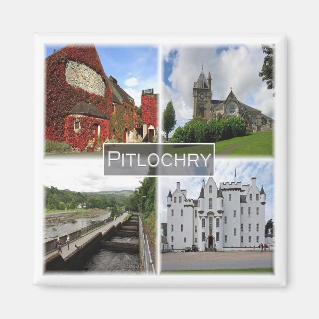 SCT008 PITLOCHRY, Skottland, Fridge Magnet (Framsidan)