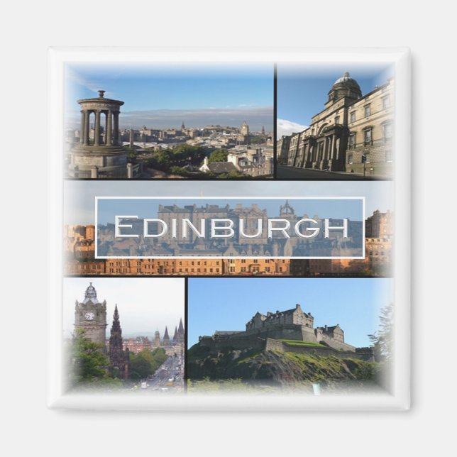 SCT010 EDINBURGH, Skottland, Fridge Magnet (Framsidan)