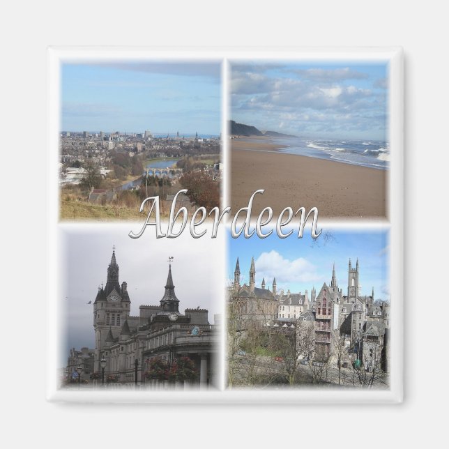 SCT016 ABERDEEN, Skottland, Fridge Magnet (Framsidan)