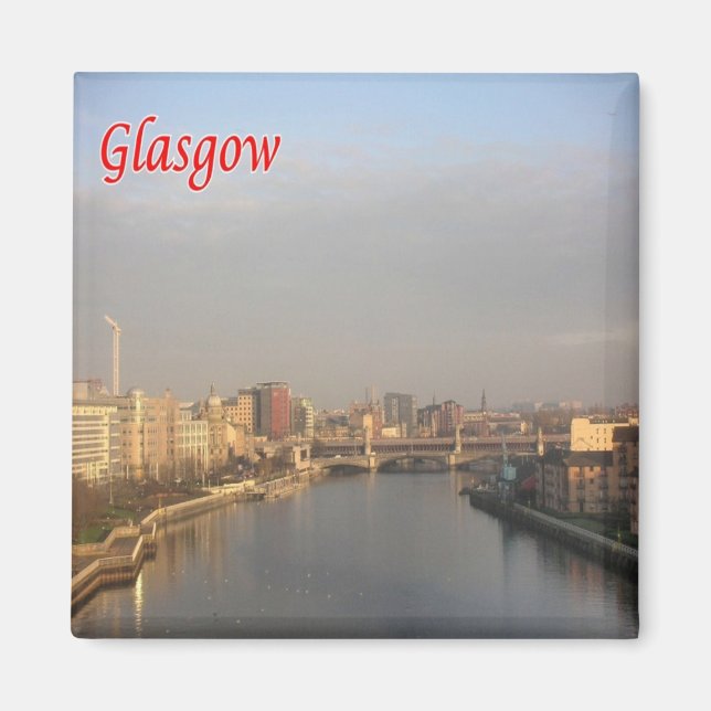 SCT017 GLASGOW Skyline, Skottland, Fridge Magnet (Framsidan)
