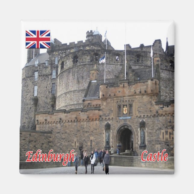 SCT020 EDINBURGH CASTLE, Skottland, Fridge Magnet (Framsidan)