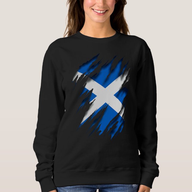 Sct Saltire Scottish Scotland Flagga T Shirt (Framsida)