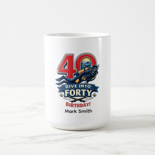 Scuba 40-årsdag  kaffemugg (Center)
