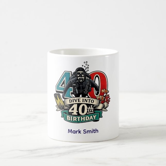 Scuba 40-årsdag  kaffemugg (Center)