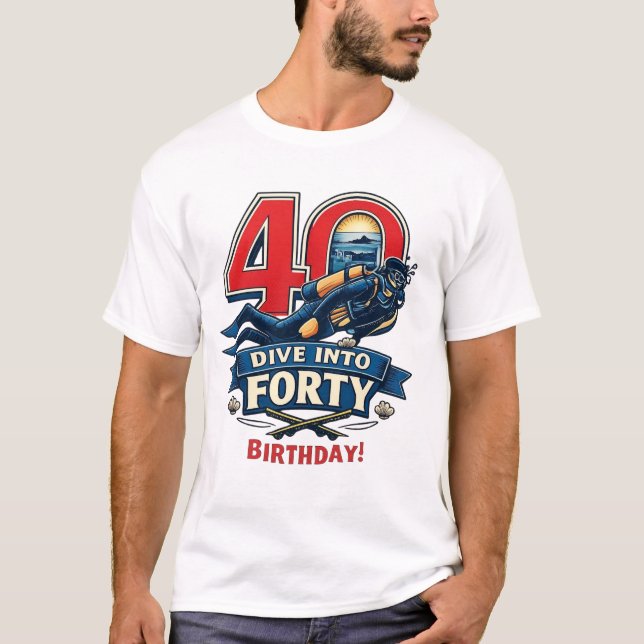 Scuba 40-årsdag  t shirt (Framsida)