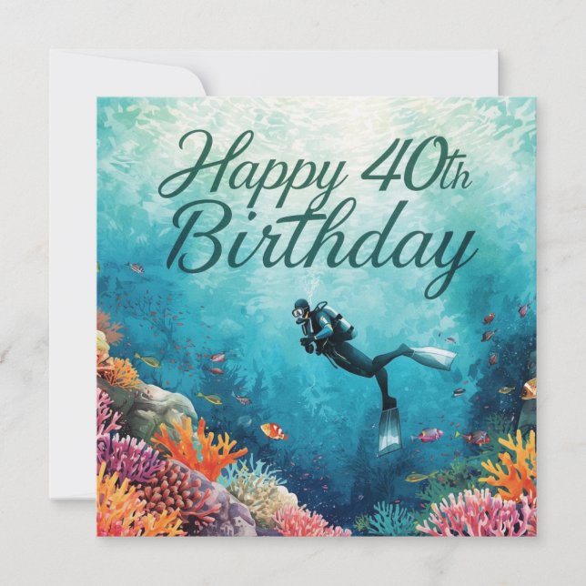 Scuba 40-årsdag under vattnet kort (Framsida)