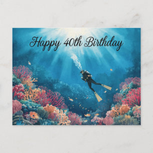 Scuba 40-årsdag under vattnet vykort