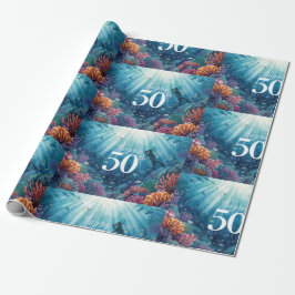 Scuba 50th birthday underwater birthday card  presentpapper