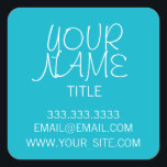 Scuba Blue Freehand Simple Fyrkantigt Klistermärke<br><div class="desc">Coola,  elegant och minimal utformning. Blått och vitt.</div>