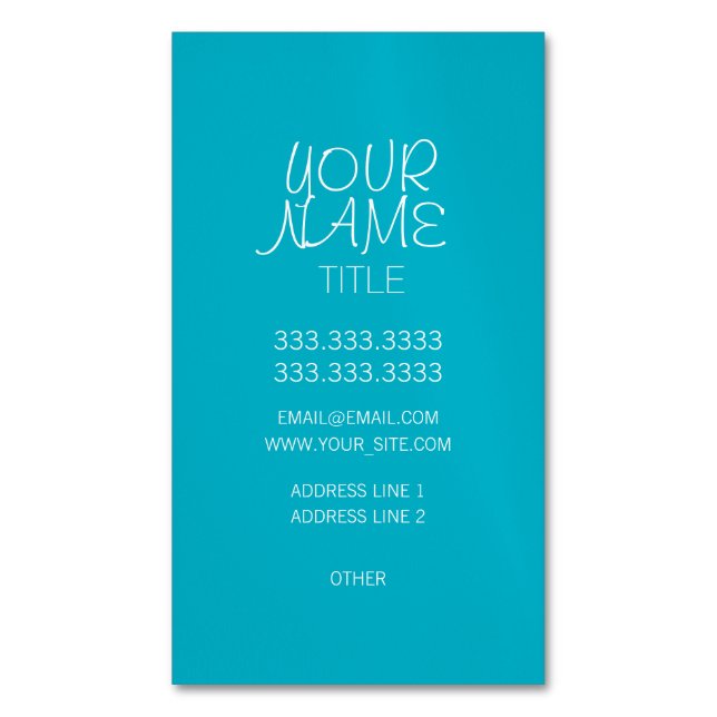 Scuba Blue Freehand Simple Visitkortmagnet (Framsida vertikal)