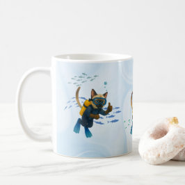 Scuba Cat dyker Under vattnet Kaffemugg