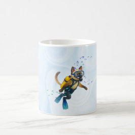 Scuba Cat dyker Under vattnet Kaffemugg