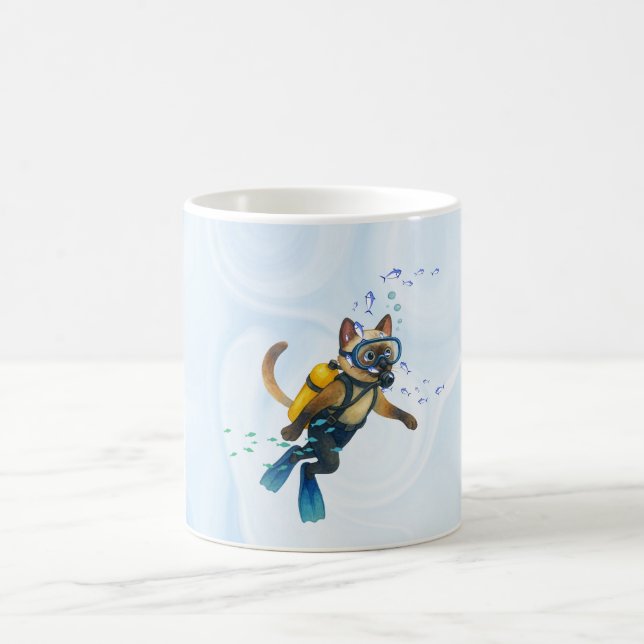 Scuba Cat dyker Under vattnet  Kaffemugg (Center)