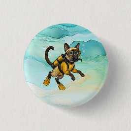 Scuba Cat dyker Under vattnet Knapp