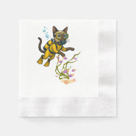 Scuba Cat dyker Under vattnet Pappersservett