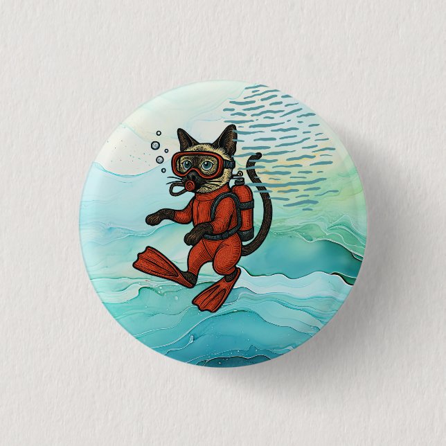 Scuba Cat is diving  Underwater  Knapp (Framsida)