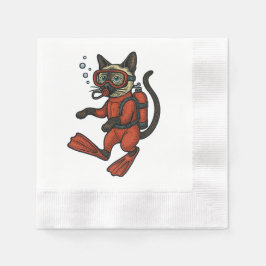 Scuba Cat is diving  Underwater  Pappersservett