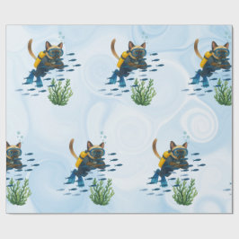 Scuba Cat Underwater  Presentpapper