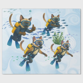 Scuba Cats dyker Under vattnet Presentpapper