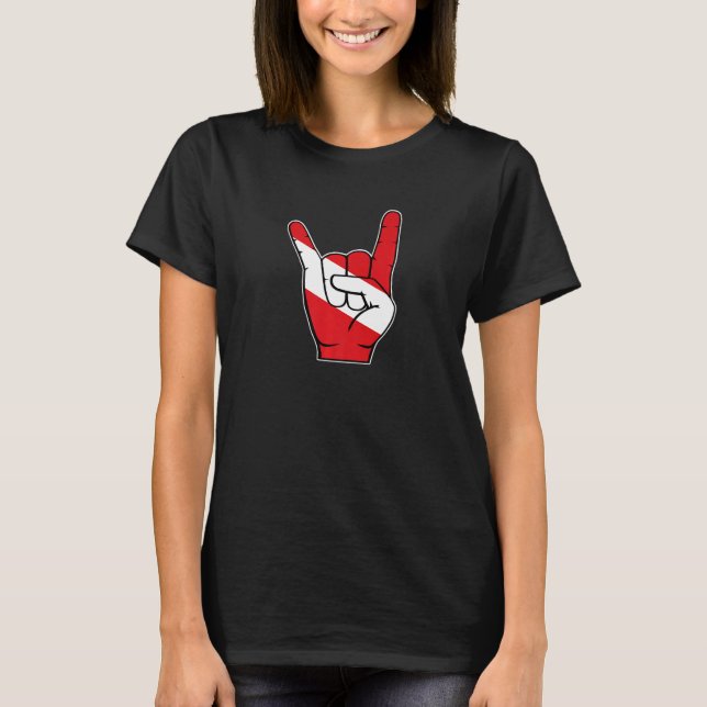 Scuba Dive accessories - Dive Flag Rock On Scuba D T Shirt (Framsida)