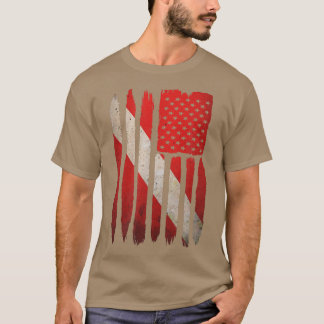 Scuba Dive American Flagga Distress Fars dag G T Shirt