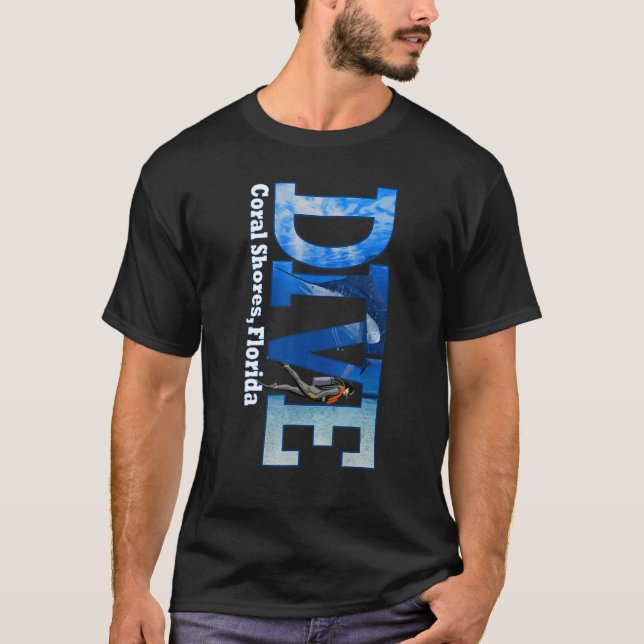 SCUBA DIVE Coral Shoving Diving Snorkeling T Shirt (Framsida)