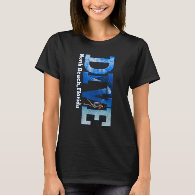 SCUBA DIVE North Beach Diving Snorkeling T Shirt (Framsida)